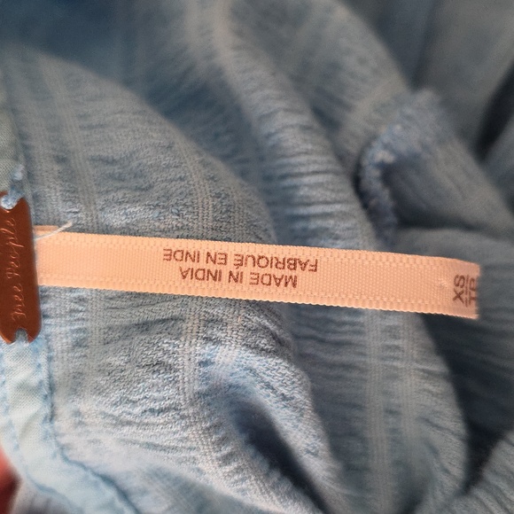 Free People Light Blue Sleevless Textured Light Blue Dress XS (Katie #14) - Picture 7 of 11